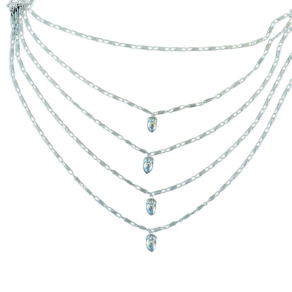 Acorn Five Strand Paperclip Necklace -- perfect for Fall - Picture 3 of 4